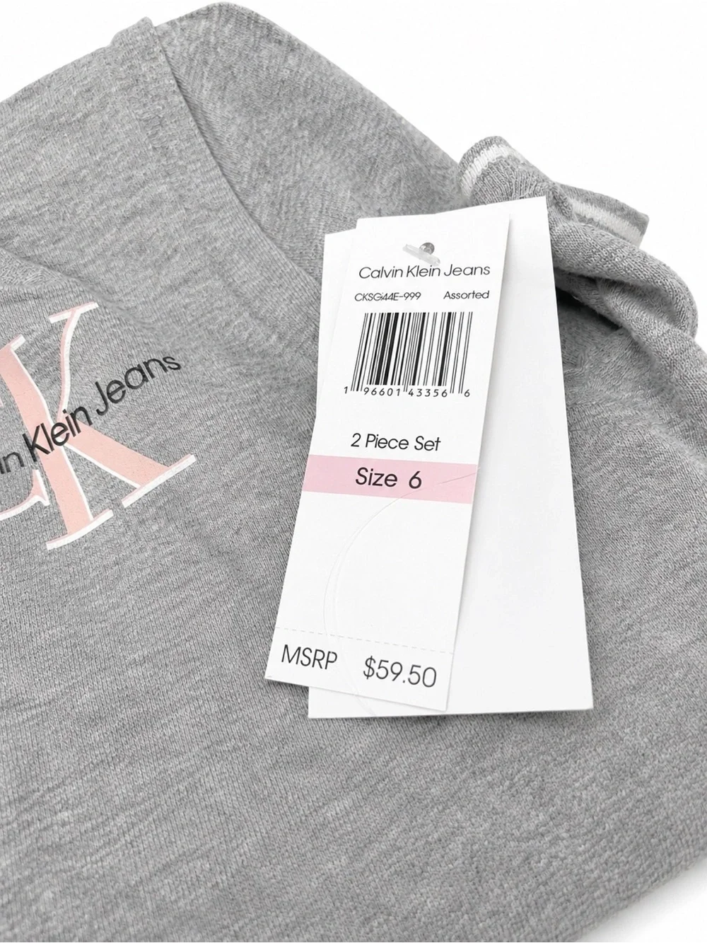 Calvin Klein Jeans Gray Polo with Pink CK Logo